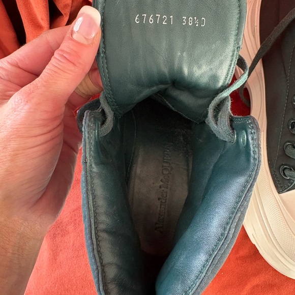 Alexander McQueen High-Top Platform Sneakers-Dark Slate (Size 8) - Picture 8 of 9